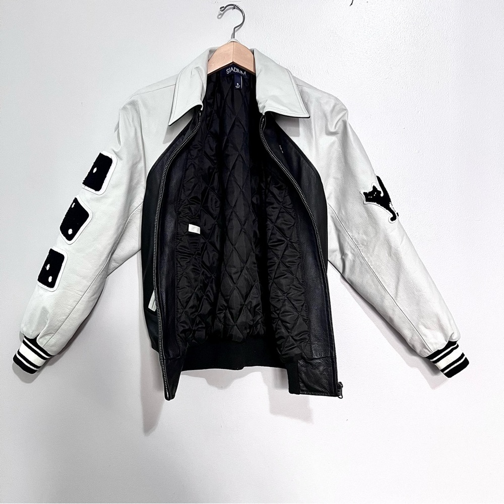 STADIUM by Stadium Good Number #8 Lucky 100% Leather Jacket MSRP$525 - Picture 11 of 16